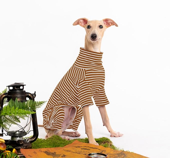 Dog Sweaters for Small Dogs Girls Boys, Striped Pet Sweaters for Fall Winter Dog Clothes, Turtleneck Pullover Knitwear for Small Medium Large Dogs