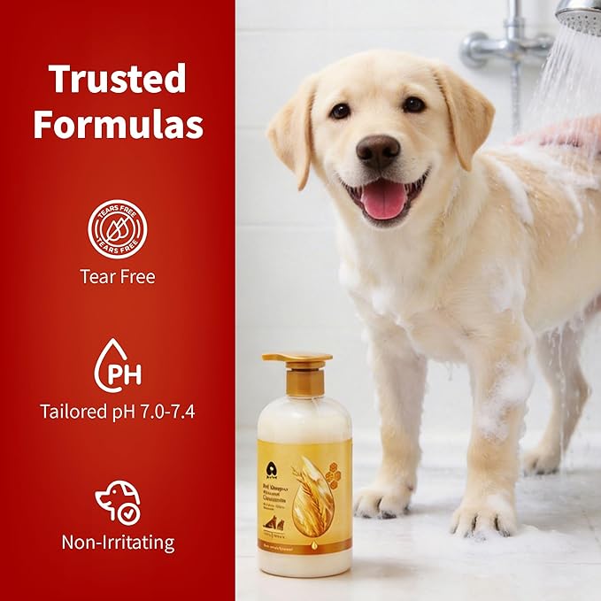 Arf Arf Tearless Puppy & Kitten Shampoo with Chamomile & Honey - Hypoallergenic Sensitive Skin Wash for Frenchies & Goldens - Gentle German Formula for First Bath - Fresh Scent, 16oz
