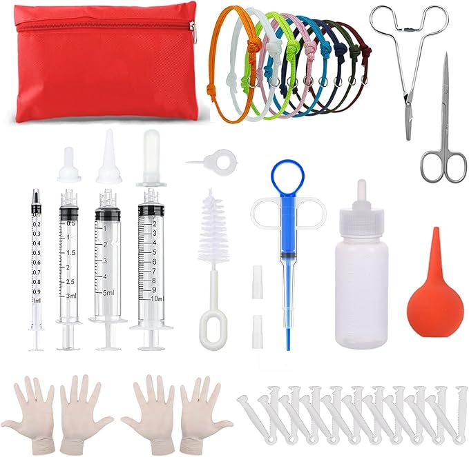 Puppy Kitten whelping supplies，JounLoin whelping kit for Puppies Birth-Newborn Pets Whelping Supplies and Kitten-Pregnant Dog Birthing Supplies-Use in Whelping Box-Pet Delivery Kit-Bottles for Nursing