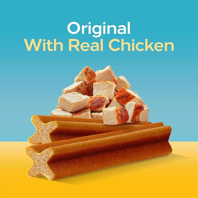Pedigree Dentastix Small & Medium Breed Dog Treats, Original with Real Chicken, Dog Dental Treats, (4) 25ct Bags (100 Treats Total)