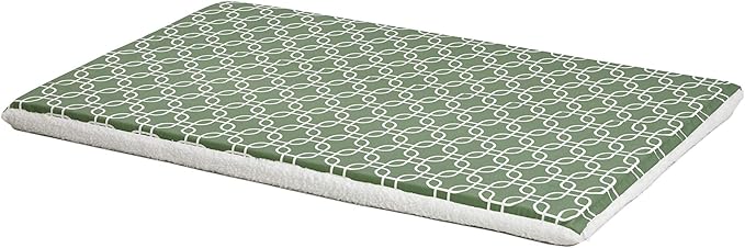 MidWest Homes for Pets Quiet Time Teflon Defender Dog Beds; Pet Beds Designed to Fit Folding Metal Dog Crates, Green & White Geometric Pattern, 48-Inch