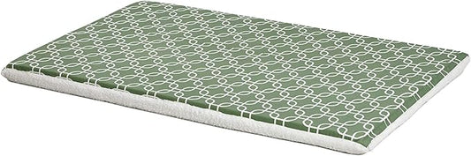MidWest Homes for Pets Quiet Time Teflon Defender Dog Beds; Pet Beds Designed to Fit Folding Metal Dog Crates, Green & White Geometric Pattern, 48-Inch
