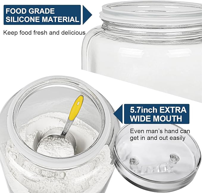 3 Gallon Glass Jar with Lid, Wide Mouth Large Glass Canister with lid, Super Large Cookie Jar for Food Storage, Sugar, Flour, Cookies,Dog Treats