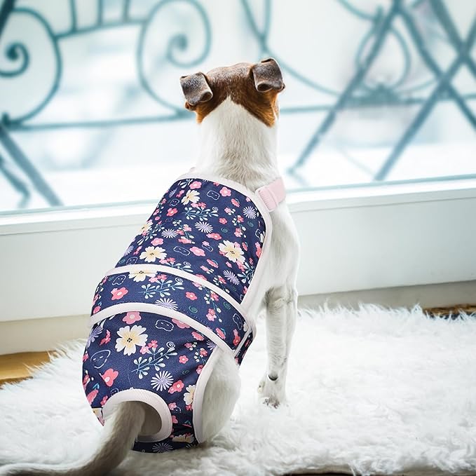 ASENKU 2 Pack Dog Diapers Female Dogs, Dog Suspenders Reusable Doggie Diapers for Female Dogs Small,Washable Dog Period Diapers Dog Panties for Small Girl Dogs in Period Heat