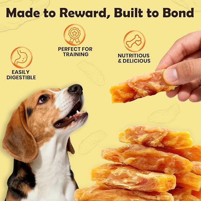 Chicken Wrapped Sweet Potato Dog Treats 2 Pound, Gluten & Grain Free Dog Chews for Puppy and Small Dogs