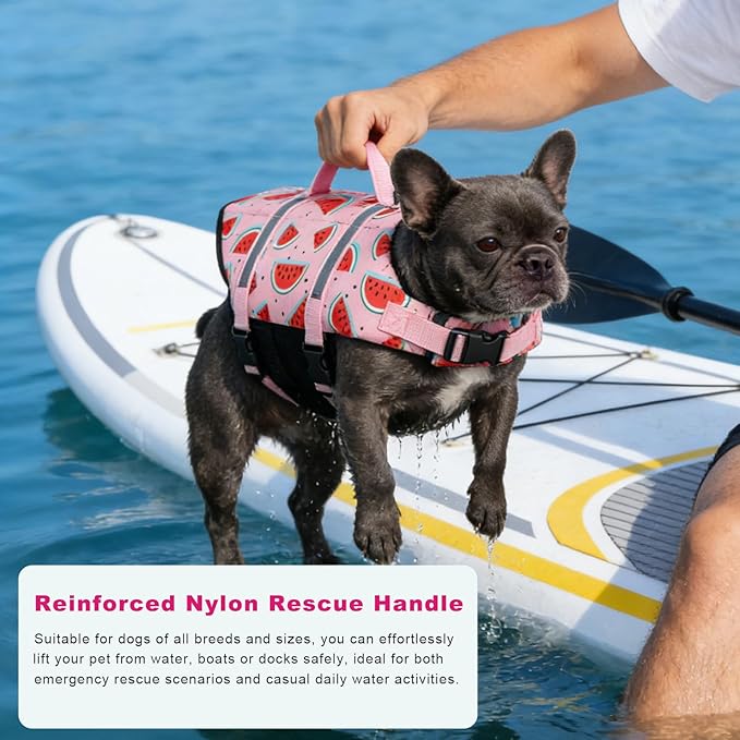 Doglay Dog Life Jacket, Dog Life Vest for Swimming Boating, Adjustable Puppy Life Jacket with Reflective Stripes, Superior Buoyancy Pet Swimming Vest for Small Medium and Large Dogs