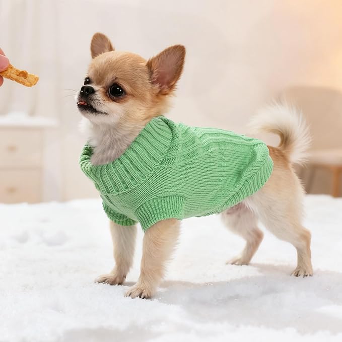 Chihuahua Clothes Dog Sweater for Small Dogs Winter Dog Knitted Sweaters Warm Puppy Clothes Turtleneck Pullover Coat Pet Clothing for Teacup Yorkie XXS