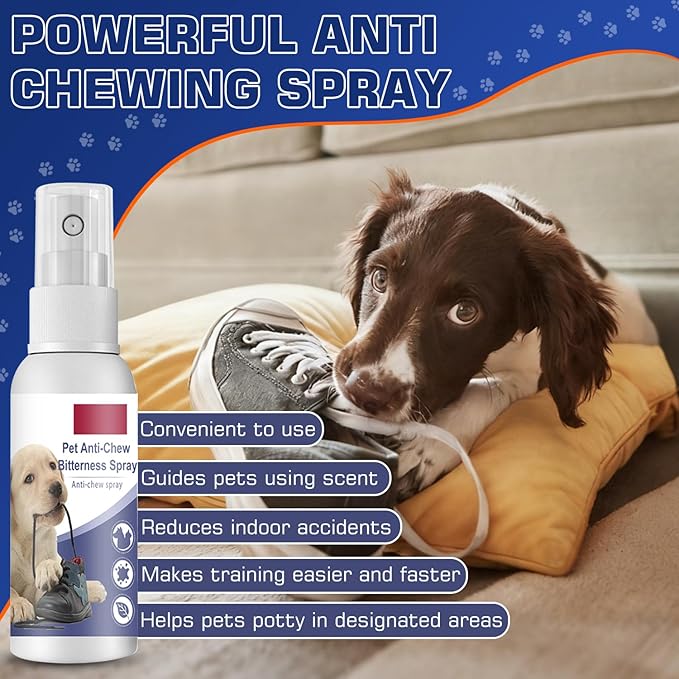Anti-Chew Bitter Dog Spray, Natural Ingredients No Chew Spray for Dogs, No More Marking Stops Barking, Nibble, Jumping Up, Food Stealing, Anti Chew Spray for Dogs and Cats, Protect Your Furniture