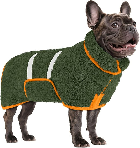 Bienbee Dog Bathrobe, Quick Drying Super Absorbent Dog Robes for After Bath, Warm Keeping Dogs Towel, Dogs Bath Supplies, Dark Green M