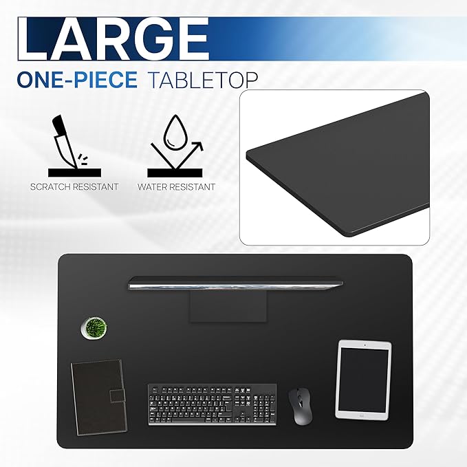 VIVO Black 43 x 24 inch Universal Solid One-Piece Table Top for Standard and Sit to Stand Height Adjustable Home and Office Desk Frames, DESK-TOP43B