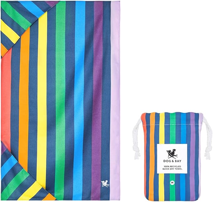 Dock & Bay Customized Pet Towel - Super Absorbent & Quick Drying Dog Towels with Bag - 100% Recycled - Pups with Pride - Large