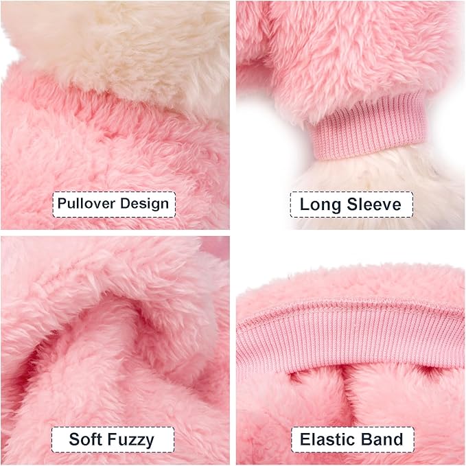 Dog Sweater, 3 Pack Dog Sweaters for Small Dogs, Dog Clothes for Small Dogs Girl Boy, Ultra Soft and Warm Puppy Sweater Dog Coat for Winter Christmas (XXS, Pink+Purple+Peach)