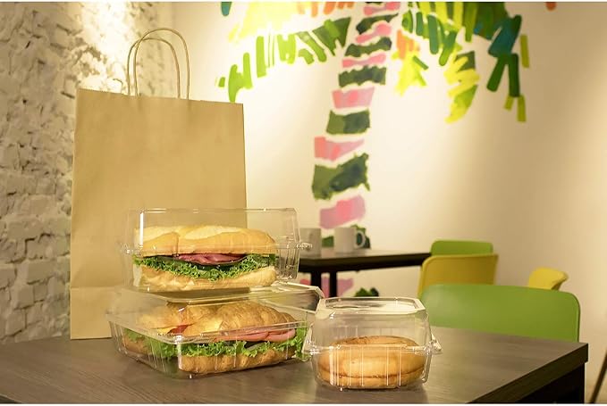 Karat Clamshell Take Out Food Containers [9"x5" - 250 ct] Durable, Stackable, Crack-Resistant To Go Boxes | Clear
