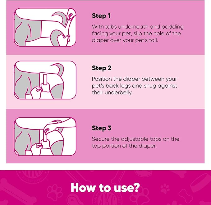 American Kennel Club Female Dog Wrap, Disposable Diapers with Wetness Indicator, X-Small, 50 Count (Pack of 6)