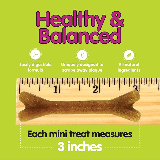Fido - Belly Bones for Dogs, Yogurt Flavored Mini Dog Dental Treats - 21 Treats Per Pack, 3 Pack - for Small Dogs, Made in USA, Plaque & Tartar Control, Fresh Breath, Digestive Health Support