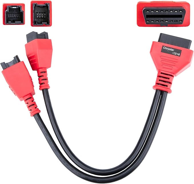 12+8 Pin Connector to OBD2 Adapter, Secutiry Gateway Bypass Cable, 12+8 Cable for Chrysler SGW Equipped FCA Vehicles for Diagnostic, Fit for Scanners MK808 MK808S MX808 MS906 Pro MS908S
