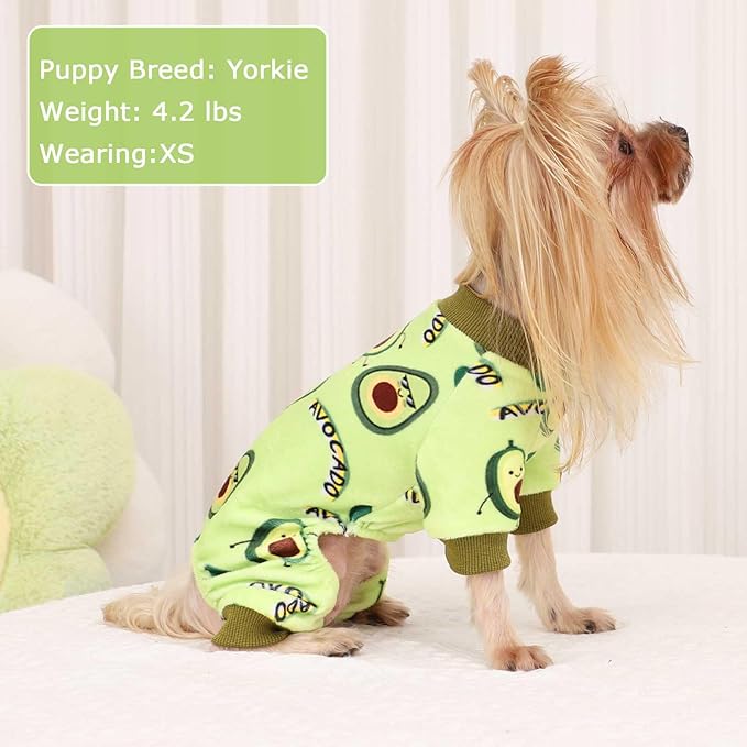 Kosiyi Dog Pajamas, Small Sized Girl Boy Clothes, Stretch Fleece Winter Spring Outfit, Lightweight Velvet Pet Jumpsuit, Pjs, Onesie Apparel