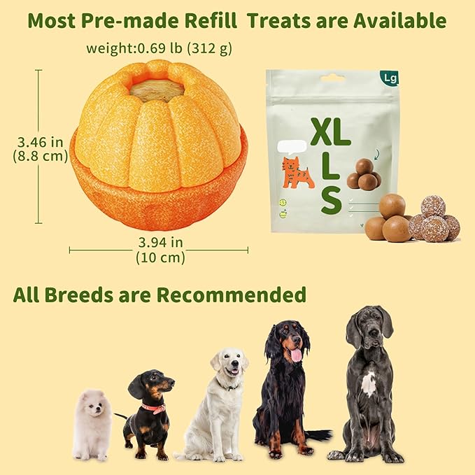 Interactive Dog Toys for Aggressive Chewers, /No Oil Needed/Smooth Screwing Frozen Treat Freezable Dog Puzzle Treat Dispensing Toy to Keep Them Busy for Small Medium Large Breeds
