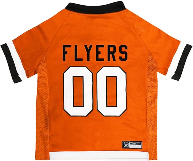 NHL Philadelphia Flyers Jersey for Dogs & Cats, Medium. - Let Your Pet Be A Real NHL Fan!