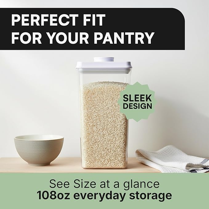 Bop Top Airtight Food Storage Containers with Lid 108 oz | Kitchen Canister Sets | Air Tight Pantry Container | Pop Top Dry Food Storage Containers for Snacks, Sugar, Flour, Baking, Cereal, Pasta