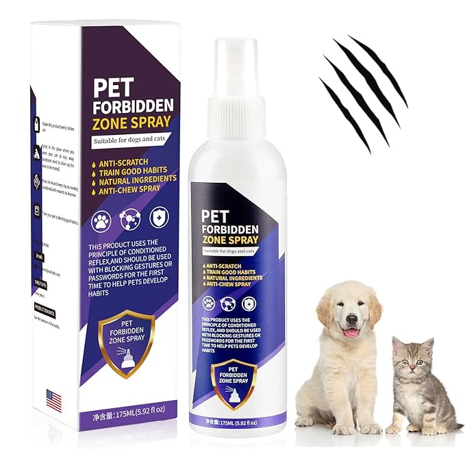Bitter Apple Spray for Dogs to Stop Chewing, 175ML No Chew Spray for Dogs, Natural Dog Deterrent Spray for Pet Behavior Training, Indoor & Outdoor Safe, Alcohol Free/Non-Toxic/No Sting & No Smell