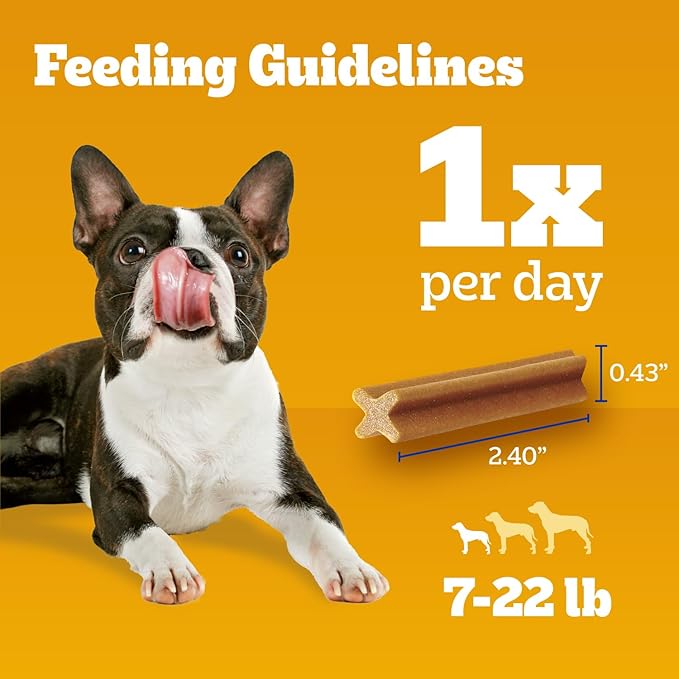 Pedigree Dentastix Dental Chews for Dogs, Small and Toy Breed Dog Treats, Original with Real Chicken, 1.63 lb. Bag (108 Treats Total)