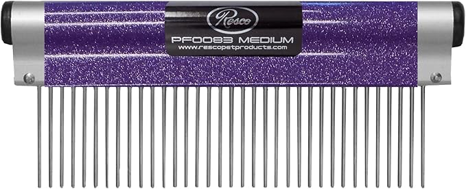 Resco USA-Made Wrap Comb for Pets, Medium, Sparkle Purple