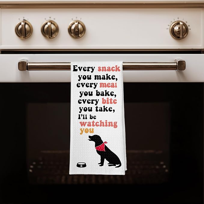 Funny Labrador Retriever Dog Tea Dish Towel, All Food Must Go to The Lab Kitchen Hand Towel for Kitchen Bathroom, Labrador Retriever Dog Mom Gifts for Women, 16x24 Inch