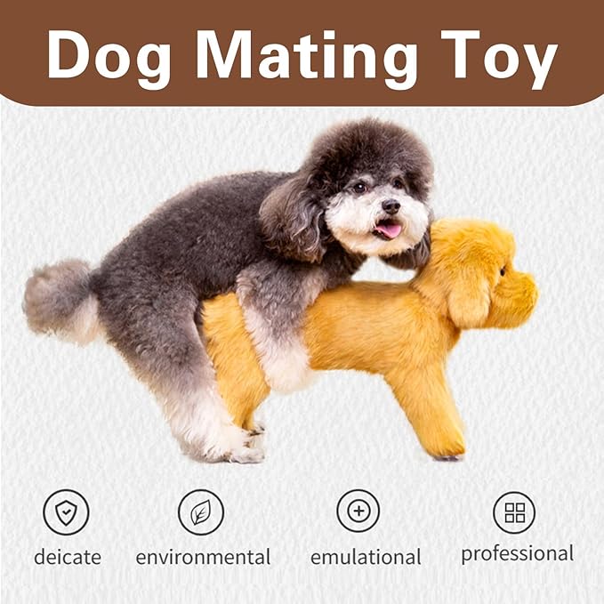 Male Dog Toy Silicone Simulation Humping Dog Toy, Pet Estrus Vent Puppy Toys for Male Estrus Dog Small Dogs Bulldog Teddy Dog, Pet Companion Brown 25cm/9.8in