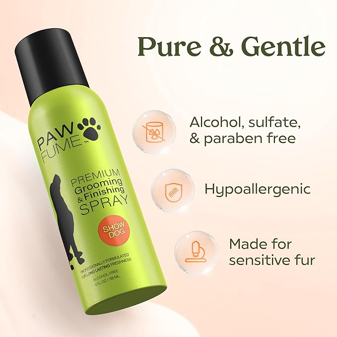 PAWFUME Dog Perfume Spray Long Lasting Scent for Grooming, Show Dog, 4-Pack – Keep Your Pup Fresh All Day – Hypoallergenic, Alcohol-Free, Detangling Formula – Moisturizing Pet Cologne Spray for Dogs
