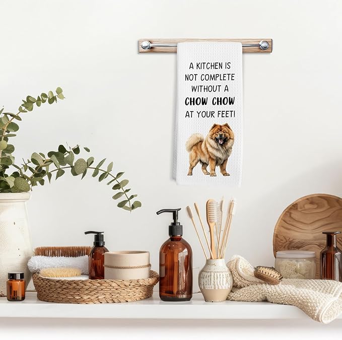 Chow Chow Gifts Dog Kitchen Towels, Gifts for Chowchow Lovers Women Hand Towel, A Chowchow at Your Feet Decorative Tea Dish Towels for Kitchens, Chowchow Dog Kitchen Decor, 16x24in