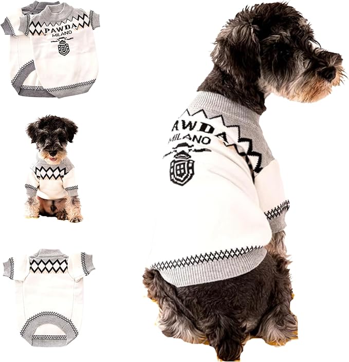 Luxury Dog Sweater – Soft Knit Designer Pet Outfit for Small Dogs & Puppies, XS–L, Stylish Warm Clothing for Yorkies, Chihuahuas, Dachshunds, Maltese, French Bulldog