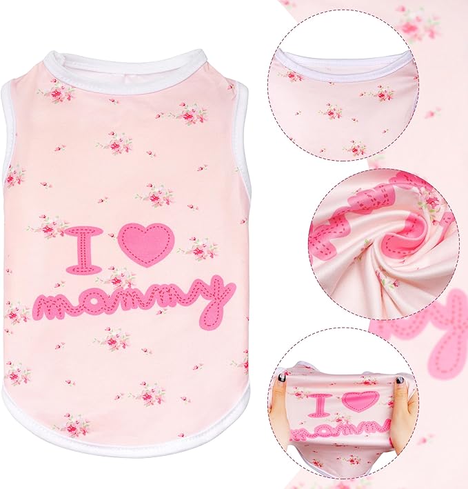 choyaxo 4pcs Dog Shirts Sleeveless Printed Pet Vest for Chiuahaha Small Medium Dogs Spring Summer