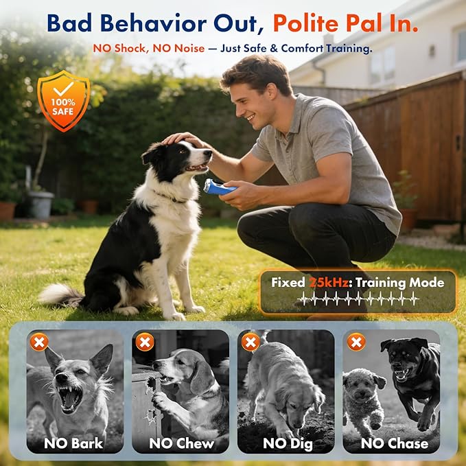 Anti Barking Device for Dogs, 2026 Upgraded LED Screen 50FT 3X Dog Trainer Ultrasonic Dog Bark Deterrent Devices Outdoor, No Bark Stopper for Neighbors Dog Barking Silencer, Bark Button for Dog