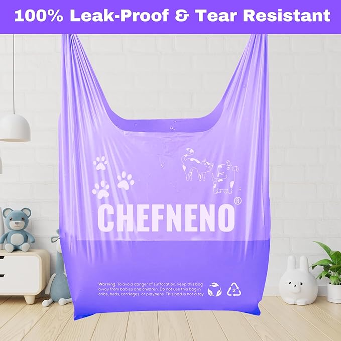 Baby Diaper Bag Disposable (300 ct.) Fresh Baby Powder Scented Easy Tie Handles Scented Diaper Sacks Disposable Dog Poop Waste Bags Cat Litter Clump & Poop Bags Sanitary Pad Waste Bags (300 Bags)