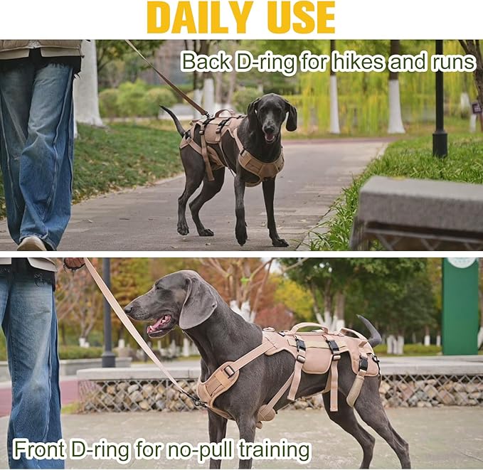 BINGPET Dog Lift Harness for Large Dogs,Full Body Support Rehabilitation Dog Sling Carrier with Handles,Reflective Multifunctional Mobility Assistance Vest for Senior Pets Joint Injuries,Arthritis,M