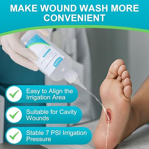 Dimora Skin and Wound Cleanser, OTC First Aid Antiseptic Cleanser,Moistening Absorbent Antibacterial Wound Dressings for Cuts, Abrasions, Lacerations, Burns, Skin Cleansing and Rinsing -2×8oz (16oz)
