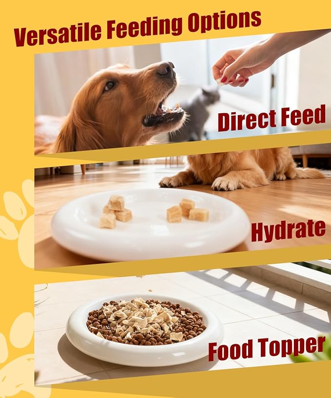 Freeze Dried Chicken Dog Treats Cat Treats, Single Ingredient Raw Chicken Pet Treats, Food Topper, Training Treats, Rawhide Free Freeze Dried Chicken High Protein, 4.6oz