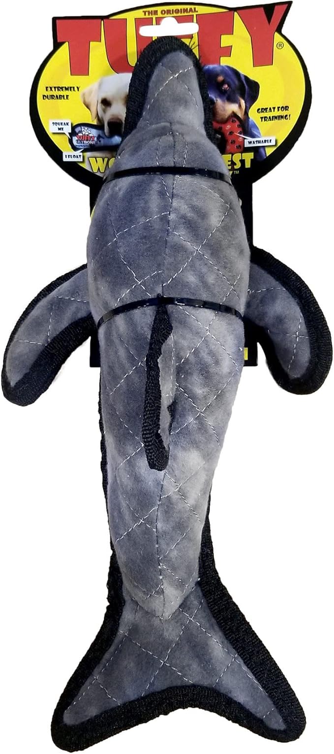 TUFFY - World's Tuffest Soft Dog Toy - Ocean- Squeakers - Multiple Layers. Made Durable, Strong & Tough. Interactive Play (Tug, Toss & Fetch). Machine Washable & Floats. (Dolphin, Large 2 Pack)
