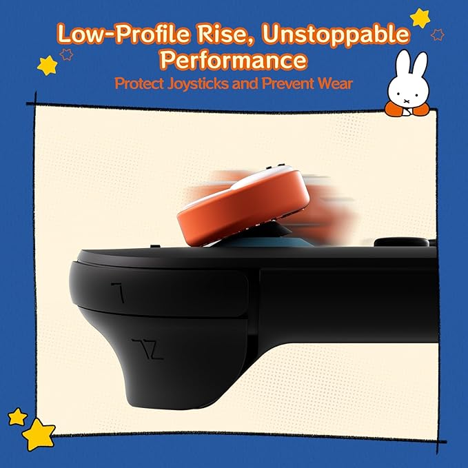 Thumb Grip Caps Compatible with Nintendo Switch 2, Silicone Joystick Grip Caps for Switch 2025, 4pcs, Colourful Bunny