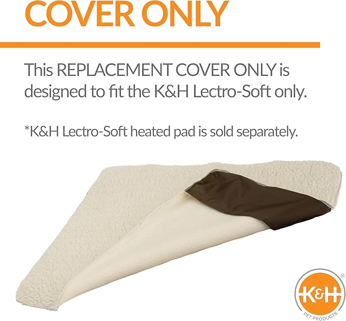 K&H Pet Products Lectro-Soft Outdoor Heated Dog & Cat Bed Replacement Cover, Fits K&H Lectro-Soft Large Beds (Heated Bed Sold Separately), Machine Washable Fleece Cover - 36 X 25in