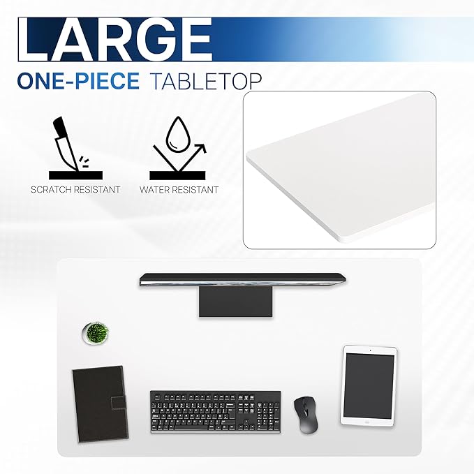 VIVO White 43 x 24 inch Universal Solid One-Piece Table Top for Standard and Sit to Stand Height Adjustable Home and Office Desk Frames, DESK-TOP43W