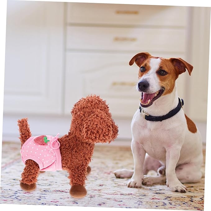 Milisten Pet Diaper Sanitary Physiological Pants for Male Dogs Washable Strawberry Pink Prevents Unwanted Mating Protects Home from Urine and Stains