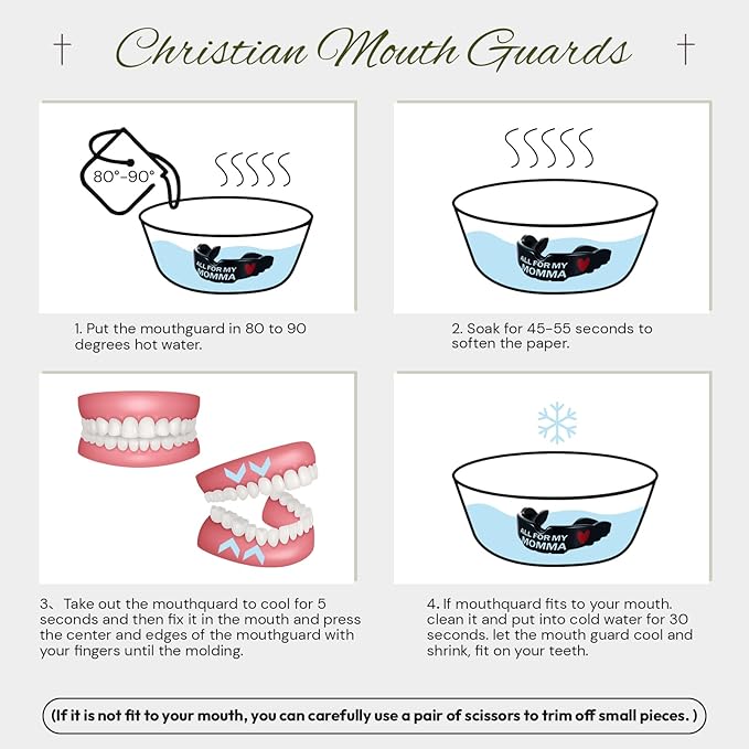 Yaomiao 2 Pcs Cross Mouth Guards Christian Teeth Armor Sport Game Guard & Case Religious Mouth Guard Football Basketball Baseball Wrestling Lacrosse Rugby Boxing Taekwondo