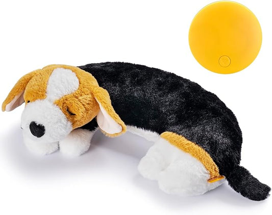 Puppy Toys, Heartbeat Toy for Puppy Dog Anxiety Relief, Heartbeat Stuffed Animal for Comfort Sleep Aid Crate Training Calming Aid, Puppy Essentials Gifts