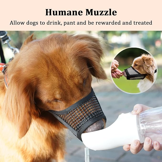 Mayerzon Dog Muzzle, Soft Mesh Muzzles for Small Medium Large Dogs Chihuahua Poodle Husky Labrador Retriever, Breathable Dog Mouth Guard for Biting Chewing Grooming, Allow Panting Drinking(XS, Black)