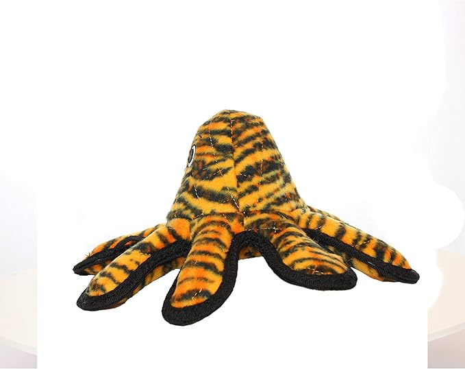 TUFFY - World's Tuffest Soft Dog Toy - MEGA - Small Octopus -Multiple Layers. Made Durable, Strong & Tough. Interactive Play (Tug, Toss & Fetch). Machine Washable & Floats