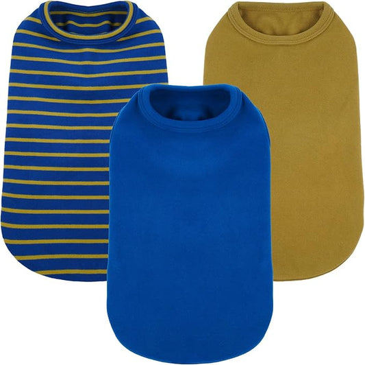 3 Pack Dog Fleece Sweater -Blue-XS,Stretchy Pullover Vest | Warm Sweatshirt for Puppy Homewear,Soft Winter Shirt,Layering Under Jackets,Holiday Season Dog Clothes