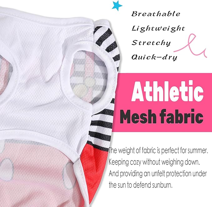 4 Pack Mesh Dog Shirts for Small Dogs: Stretchy Dog Clothes with Cute Patterns, Size XXS-XL Fit for 2-16lb Dogs Pet T-Shirts, Girl & Boy Puppy Clothes for Spring Summer (Pink Set 2, Small)