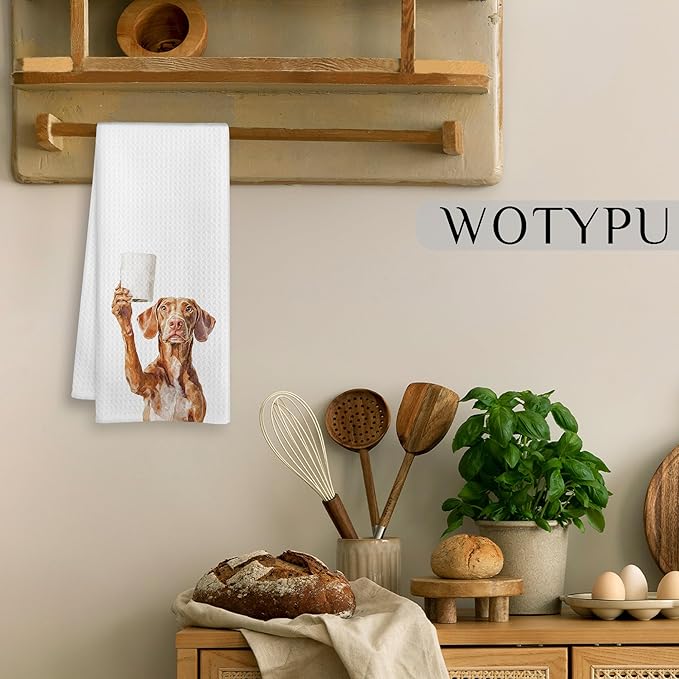 Funny Vizsla Gifts Bathroom Hand Towels, Vizsla Dog Lovers Gifts Decorative Hand Towels for Kids Guest Bathroom Washroom Half Bath, 16X24 Inch